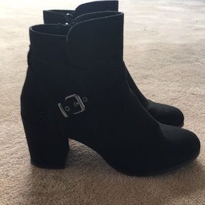 Suede black booties
